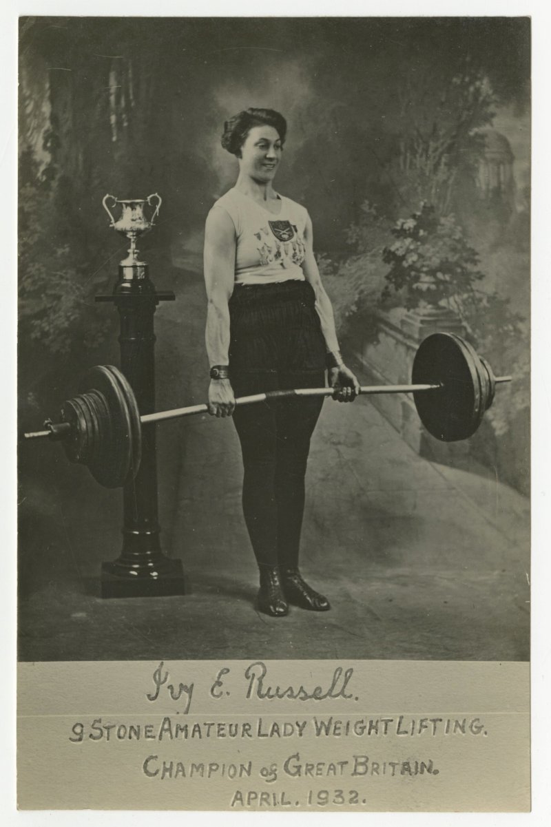 Ivy Russell 9 stone Amateur Lady Weight Lifting Champion of Great Britain